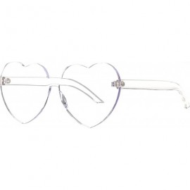 Round Womens Fashion Heart Shape Sunglasses Candy Color Glasses - Clear Lens - CG18Q9TS3O0 $34.41