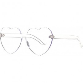 Round Womens Fashion Heart Shape Sunglasses Candy Color Glasses - Clear Lens - CG18Q9TS3O0 $16.82