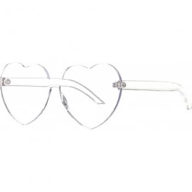 Round Womens Fashion Heart Shape Sunglasses Candy Color Glasses - Clear Lens - CG18Q9TS3O0 $16.82