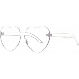 Round Womens Fashion Heart Shape Sunglasses Candy Color Glasses - Clear Lens - CG18Q9TS3O0 $29.05
