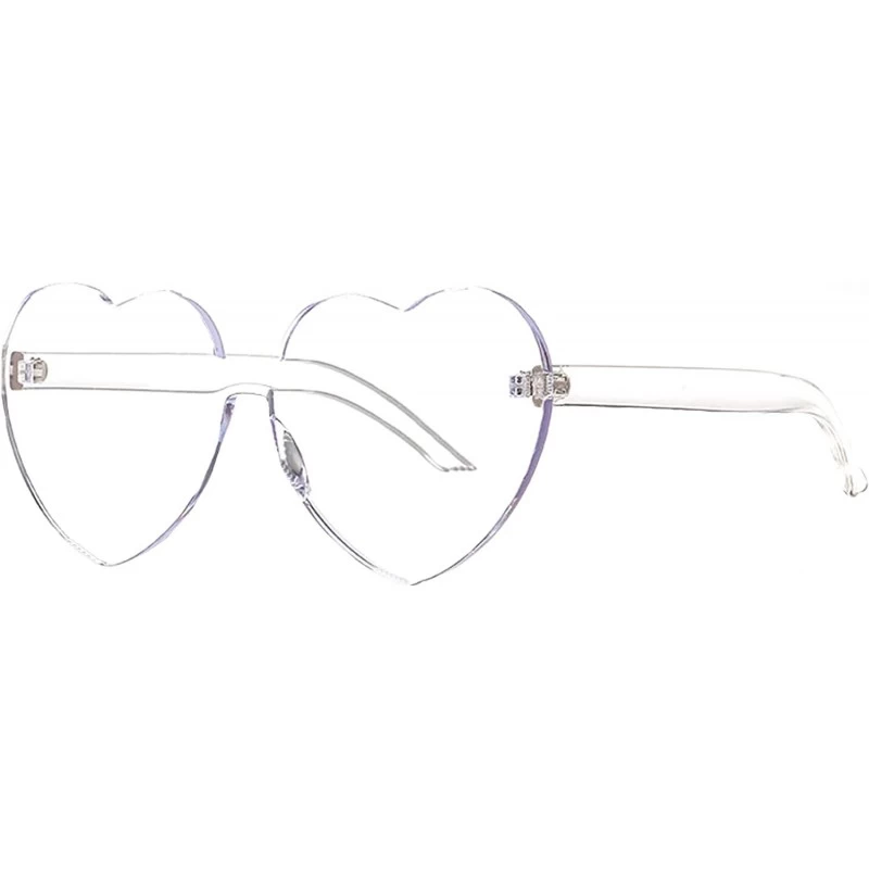 Round Womens Fashion Heart Shape Sunglasses Candy Color Glasses - Clear Lens - CG18Q9TS3O0 $29.05