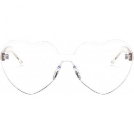 Round Womens Fashion Heart Shape Sunglasses Candy Color Glasses - Clear Lens - CG18Q9TS3O0 $16.82
