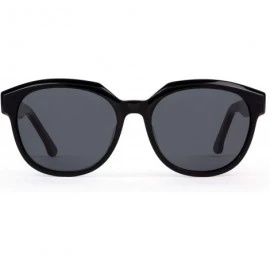 Oval Zena Luxury Handmade Sunglasses - Adult (Shiny Black) - C818SDZNS2X $45.04