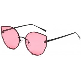 Cat Eye Fashion Vintage Cat Eye Sunglasses for Women-Flat Lens Eyewear UV 400 Protection - Red - CZ18UWSXMGK $23.38
