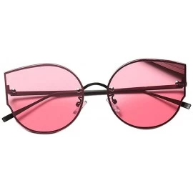 Cat Eye Fashion Vintage Cat Eye Sunglasses for Women-Flat Lens Eyewear UV 400 Protection - Red - CZ18UWSXMGK $10.39