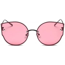 Cat Eye Fashion Vintage Cat Eye Sunglasses for Women-Flat Lens Eyewear UV 400 Protection - Red - CZ18UWSXMGK $10.39