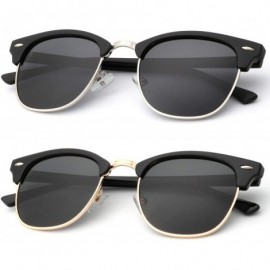 Semi-rimless Polarized Sunglasses for Men and Women Semi-Rimless Frame Driving Sun glasses 100% UV Blocking - C018NX836GK $28.45