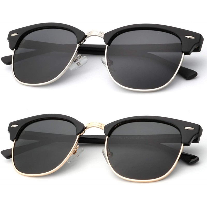 Semi-rimless Polarized Sunglasses for Men and Women Semi-Rimless Frame Driving Sun glasses 100% UV Blocking - C018NX836GK $28.80