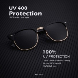 Semi-rimless Polarized Sunglasses for Men and Women Semi-Rimless Frame Driving Sun glasses 100% UV Blocking - C018NX836GK $28.80