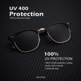 Semi-rimless Polarized Sunglasses for Men and Women Semi-Rimless Frame Driving Sun glasses 100% UV Blocking - C018NX836GK $11.94