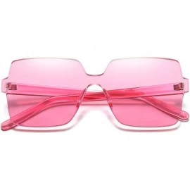 Square Oversized Square Candy Colors Glasses Rimless Frame Unisex Sunglasses Elton John - Pink - CC18GE4IKH7 $12.48