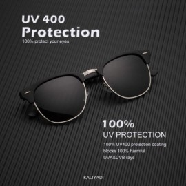 Semi-rimless Polarized Sunglasses for Men and Women Semi-Rimless Frame Driving Sun glasses 100% UV Blocking - C018NX836GK $28.80