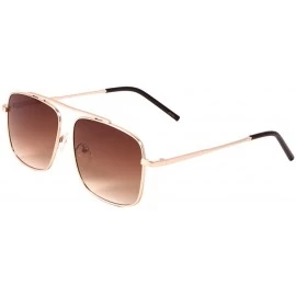 Square Bridge-less Square Aviator Top Bar Sunglasses - Brown Gold - CL197QKQ8ZI $26.04