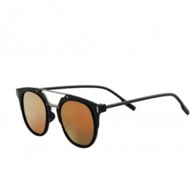 Oversized Stylish Sunglasses for Women Modern Double Wire Design Cat Eye Mirrored - Black Frame / Mirrored Orange Lens - CN18...