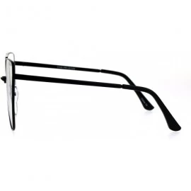 Oversized Womens Gothic Retro Squared Futurism Flat Panel Clear Lens Eye Glasses - Black - CM183EZ654A $22.76