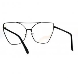 Oversized Womens Gothic Retro Squared Futurism Flat Panel Clear Lens Eye Glasses - Black - CM183EZ654A $22.76