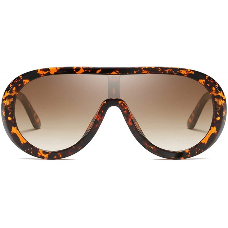 Square Oversized Shield Square Vintage Sunglasses for Women Retro Flat Top Visor Style Frame Shades - Leopard - C618U8ZELW0 $...