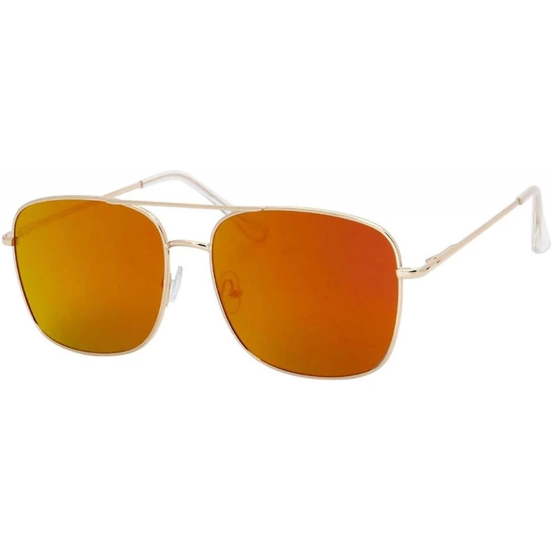 Aviator Vintage Stylish Boxed Frame Aviator Sunglasses Summer Edition - Red - C818U84OMXS $18.49