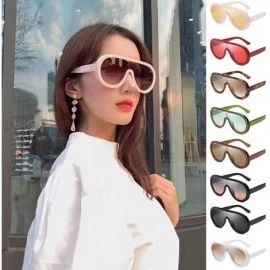 Square Oversized Shield Square Vintage Sunglasses for Women Retro Flat Top Visor Style Frame Shades - Leopard - C618U8ZELW0 $...