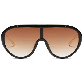 Oversized Sunglasses Vintage Designe Oversized Glasses - Brown - CV18LURS2Q7 $14.72