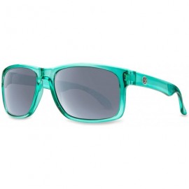 Rectangular Continental Polarized Sunglasses Unisex - Gloss Aqua Clear/Grey Mirror Polarized - CX182X0EGMQ $108.57