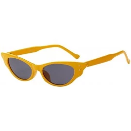 Rimless Women Men Vintage Cat Eye Sunglasses Fashion Irregular Sun Glasses Retro Eyewear - Yellow - CU196IXNOLD $8.00