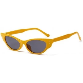 Rimless Women Men Vintage Cat Eye Sunglasses Fashion Irregular Sun Glasses Retro Eyewear - Yellow - CU196IXNOLD $8.00