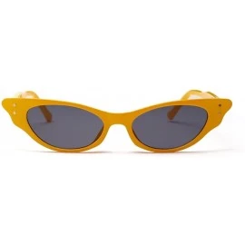 Rimless Women Men Vintage Cat Eye Sunglasses Fashion Irregular Sun Glasses Retro Eyewear - Yellow - CU196IXNOLD $8.00