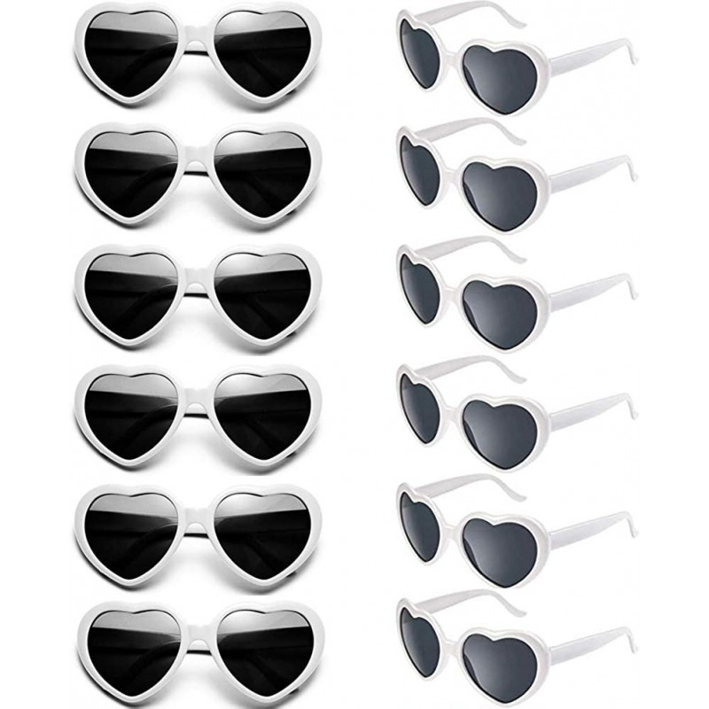 Wayfarer Dozen Pack Heart Sunglasses Party Favor Supplies Holiday Accessories Collection - Adult White - CX18G7EEDW4 $23.02