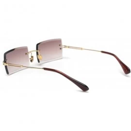 Goggle Small Rectangle Sunglasses Women RimlSquare Sun Glasses 2019 Summer Style Female Uv400 Green Brown - CP199CDQMRY $59.25
