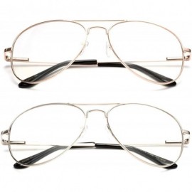 Aviator Clear Aviator Fun Costume Eye Glasses Classic Vintage Fun Props Clear Lenses Frames - CC185QDRC8S $28.01