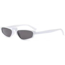 Rectangular Women Fashion Party Rectangular Eyeglasses Fancy Retro Eyewear Classic Sunglasses - White/Grey - CX1805QKT0T $20.00