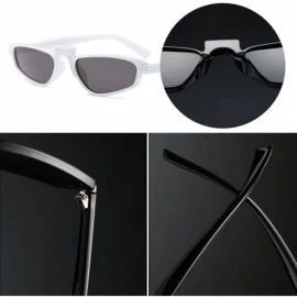 Rectangular Women Fashion Party Rectangular Eyeglasses Fancy Retro Eyewear Classic Sunglasses - White/Grey - CX1805QKT0T $8.57