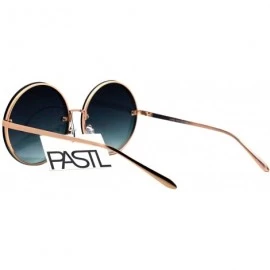 Round Super Oversized Round Sunglasses Womens Pink Mirror Lens UV 400 - Gold - CS186SQX8E3 $9.01