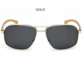 Aviator Sunglasses HD Polarized Men Mirror Sun Glasses Retro Driving Glasses Gold Green - Gold - CF18XDWK67Q $18.05