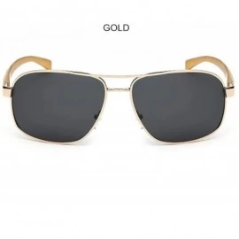 Aviator Sunglasses HD Polarized Men Mirror Sun Glasses Retro Driving Glasses Gold Green - Gold - CF18XDWK67Q $7.50