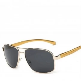 Aviator Sunglasses HD Polarized Men Mirror Sun Glasses Retro Driving Glasses Gold Green - Gold - CF18XDWK67Q $7.50