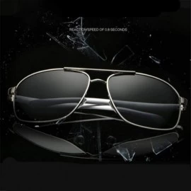 Aviator Sunglasses HD Polarized Men Mirror Sun Glasses Retro Driving Glasses Gold Green - Gold - CF18XDWK67Q $7.50
