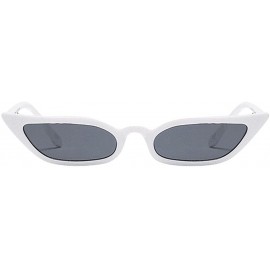 Rectangular Unisex Round Frame Sunglasses-Vintage Retro Clout Goggles Rapper Oval Shades Glasses - F - CW18CXMQHID $26.29