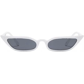 Rectangular Unisex Round Frame Sunglasses-Vintage Retro Clout Goggles Rapper Oval Shades Glasses - F - CW18CXMQHID $22.70