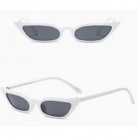 Rectangular Unisex Round Frame Sunglasses-Vintage Retro Clout Goggles Rapper Oval Shades Glasses - F - CW18CXMQHID $8.96