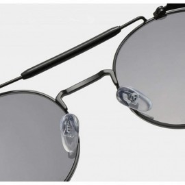 Rimless Sunglasses Retro Round Hippie Eyewear Vintage Metal Men Women Steampunk Glasses Color Mirrored Lens - Brown Gold - CP...