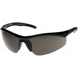 Sport Semi-Rimless Running Cycling Sports Wrap Sunglasses (Black Brown) - C211EIDLA7N $17.22