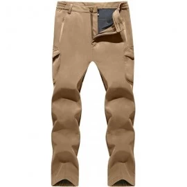 Sport Men's Ski Pants-Snow Ski Tactical Fleece Lining Softshell Winter Pants Trousers - Sand - CU18OSM02H4 $31.57