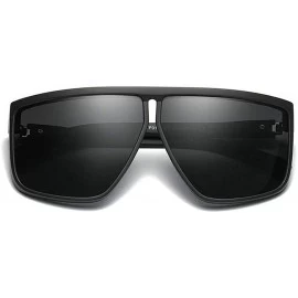 Goggle TR90 Frame Polarized Sunglasses Men Irregular Flat Top Driving Sunglasses Female - Black - CQ18YU4H3YE $11.66