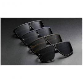 Goggle TR90 Frame Polarized Sunglasses Men Irregular Flat Top Driving Sunglasses Female - Black - CQ18YU4H3YE $11.66