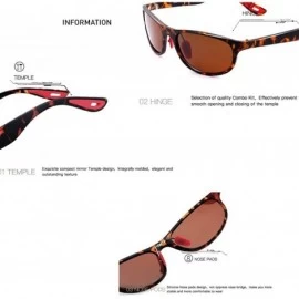 Oval Polarized Sunglasses For Men Goggle Sport Oval Frame Red Rubber Temple K0624 - Tortoise&brown - CK18O8SMYLR $16.79
