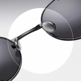 Round Steampunk Sunglasses Side Shields Metal Women Vintage Round Sun Glasses for Male Hollow - Gold With Black - CI1974NZTE5...