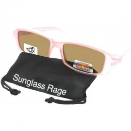 Oval Small Rectangular Fit Over Sunglasses F12 - Pink Frame-brown Lenses - CE186X2040K $18.23