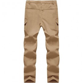 Sport Men's Ski Pants-Snow Ski Tactical Fleece Lining Softshell Winter Pants Trousers - Sand - CU18OSM02H4 $31.57
